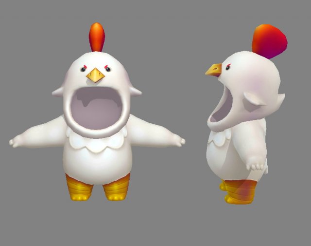 cartoon chick costume Modelo 3D .c4d .max .obj .3ds .fbx .stl .blend 