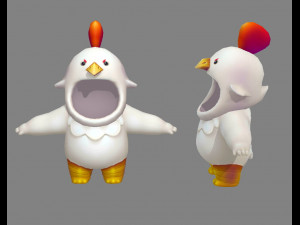 cartoon chick costume 3D Model