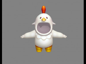 cartoon chick costume Modelo 3D