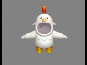 cartoon chick costume 3D Model
