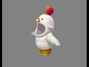 cartoon chick costume 3D Model