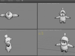 cartoon chick costume 3D Model