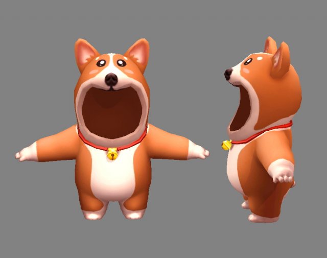 cartoon puppy costume 3D Model .c4d .max .obj .3ds .fbx .stl .blend 