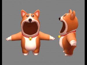 cartoon puppy costume 3D Model