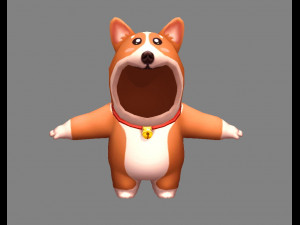 cartoon puppy costume 3D Model