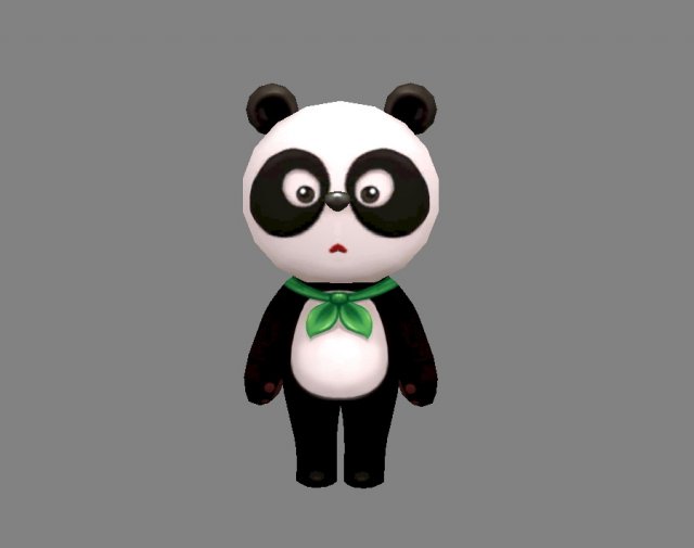 cartoon panda clothing - men Modello 3D .c4d .max .obj .3ds .fbx .stl .blend 