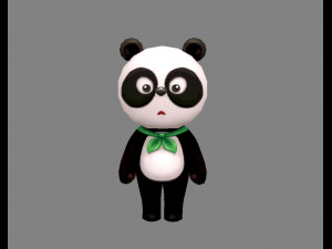 cartoon panda clothing - men 3D Модель