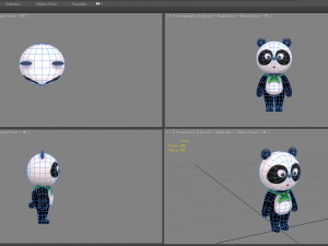 cartoon panda clothing - men Modello 3D