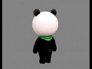 cartoon panda clothing - men Modello 3D