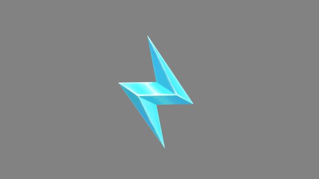 cartoon lightning icon - blue 3D मॉडल .c4d .max .obj .3ds .fbx .stl .blend 