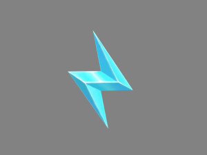 cartoon lightning icon - blue Modelo 3D