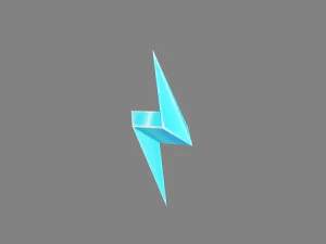 cartoon lightning icon - blue 3D Model