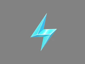 cartoon lightning icon - blue 3D Model