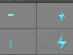 cartoon lightning icon - blue 3D Model