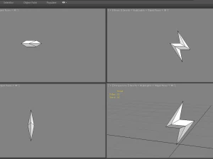 cartoon lightning icon - blue 3D Model