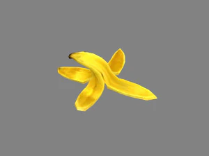 C&aacute;scara de pl&aacute;tano de dibujos animados - inclinaci&oacute;n Modelo 3D