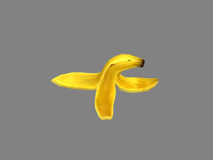 cartoon banana peel - tilt 3D Model