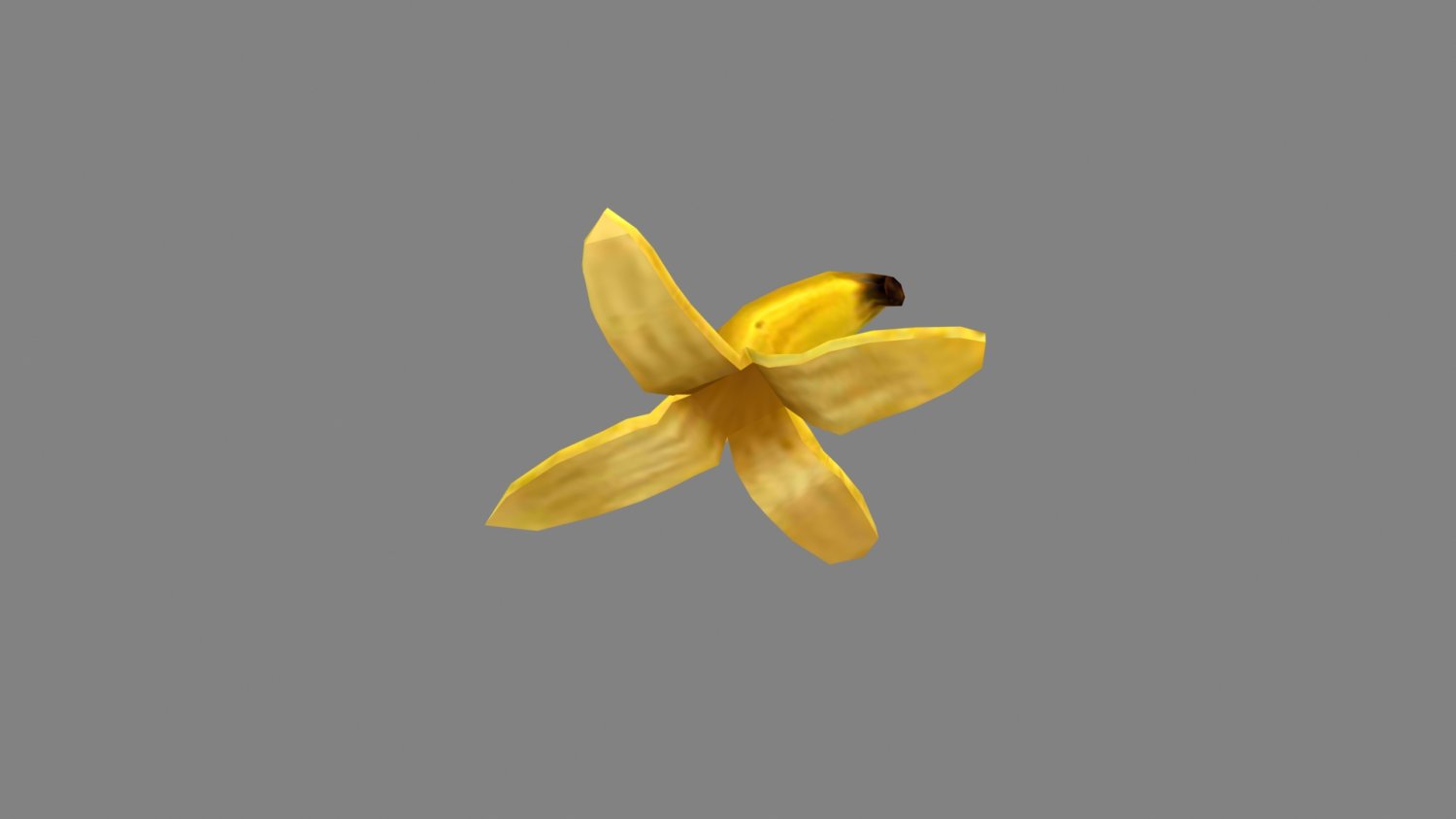 cartoon banana peel - tilt Low-poly 3D Model