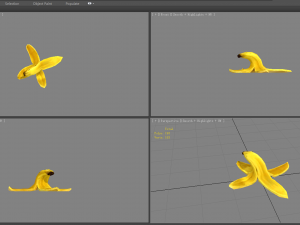 cartoon banana peel - tilt 3D Model