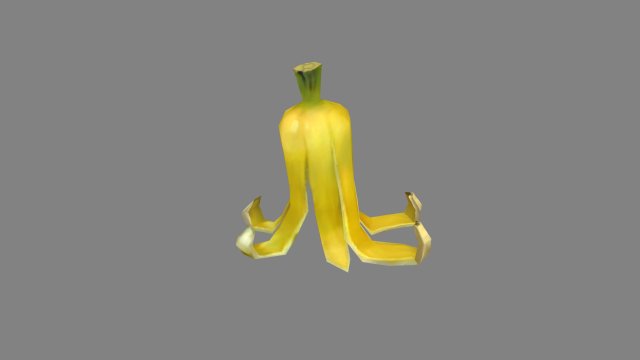 cartoon banana peel - upright Modello 3D .c4d .max .obj .3ds .fbx .stl .blend 