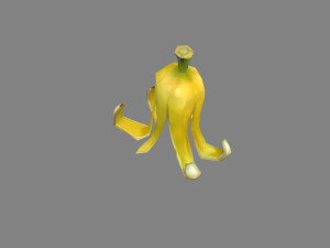 cartoon banana peel - upright Modello 3D