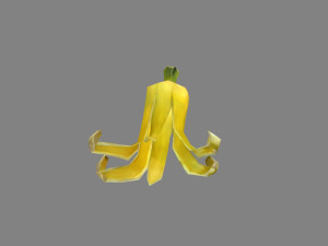 cartoon banana peel - upright Modello 3D