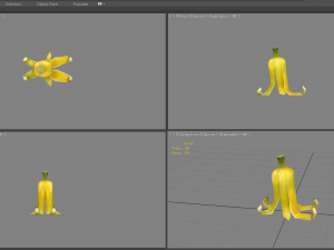 cartoon banana peel - upright Modello 3D