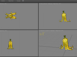 cartoon banana peel - upright Modello 3D