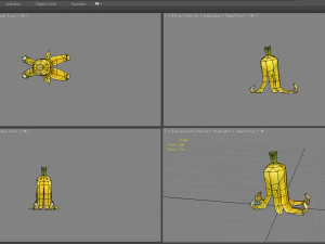 cartoon banana peel - upright 3D Model