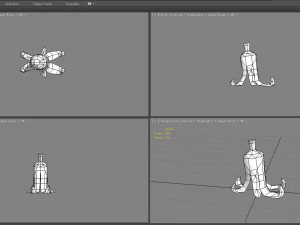 cartoon banana peel - upright 3D Model
