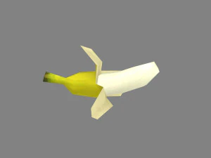 banana sbucciata - buccia di banana dei cartoni animati Modello 3D