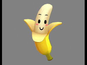 cartoon banana mascot Modello 3D