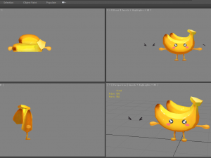 cartoon banana monster - fruit mascot with expression 3Dモデル