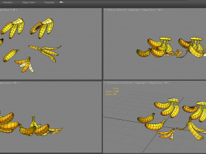 cartoon fruits -bananas - banana peel Modèle 3D