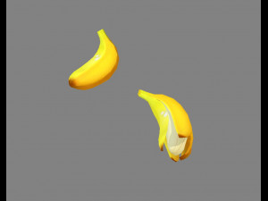 cartoon bananas - banana peel 3D Model