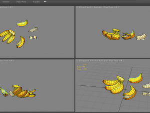 cartoon bananas - banana peel 3D Model