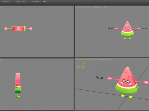 cartoon watermelon monster - fruit mascot with expression 3D Model
