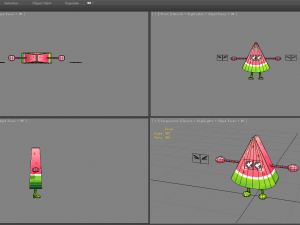cartoon watermelon monster - fruit mascot with expression 3D Model