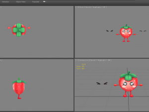 cartoon strawberry monster - fruit mascot with expression 3D Model