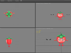 cartoon strawberry monster - fruit mascot with expression 3D Model