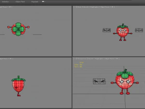 cartoon strawberry monster - fruit mascot with expression 3D Model