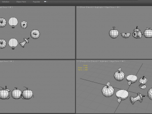 cut apples - apple core- red apple - green apple Modelo 3D