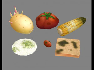 spleśniałe jedzenie i zepsute warzywa Model 3D