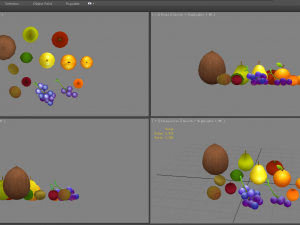 cartoon fruits - grapes-orange-lemon-pear-coconut-kiwi-tomato 3D 模型