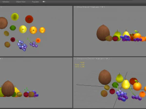 cartoon fruits - grapes-orange-lemon-pear-coconut-kiwi-tomato 3D Model
