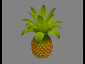 cartoon fruits - lemon-watermelon-pineapple-strawberry-hami Modèle 3D