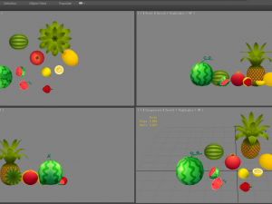 cartoon fruits - lemon-watermelon-pineapple-strawberry-hami Modèle 3D
