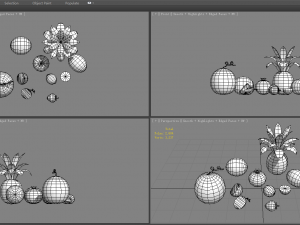 cartoon fruits - lemon-watermelon-pineapple-strawberry-hami Modèle 3D
