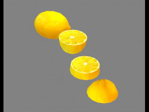 cartoon fruit - lemon and slice 3D Model