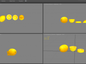 cartoon fruit - lemon and slice 3D Model